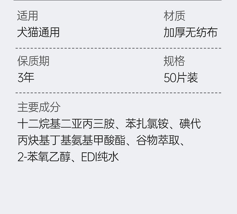 【JINCHONG今宠】 宠物洁耳手指湿巾 50片/盒
