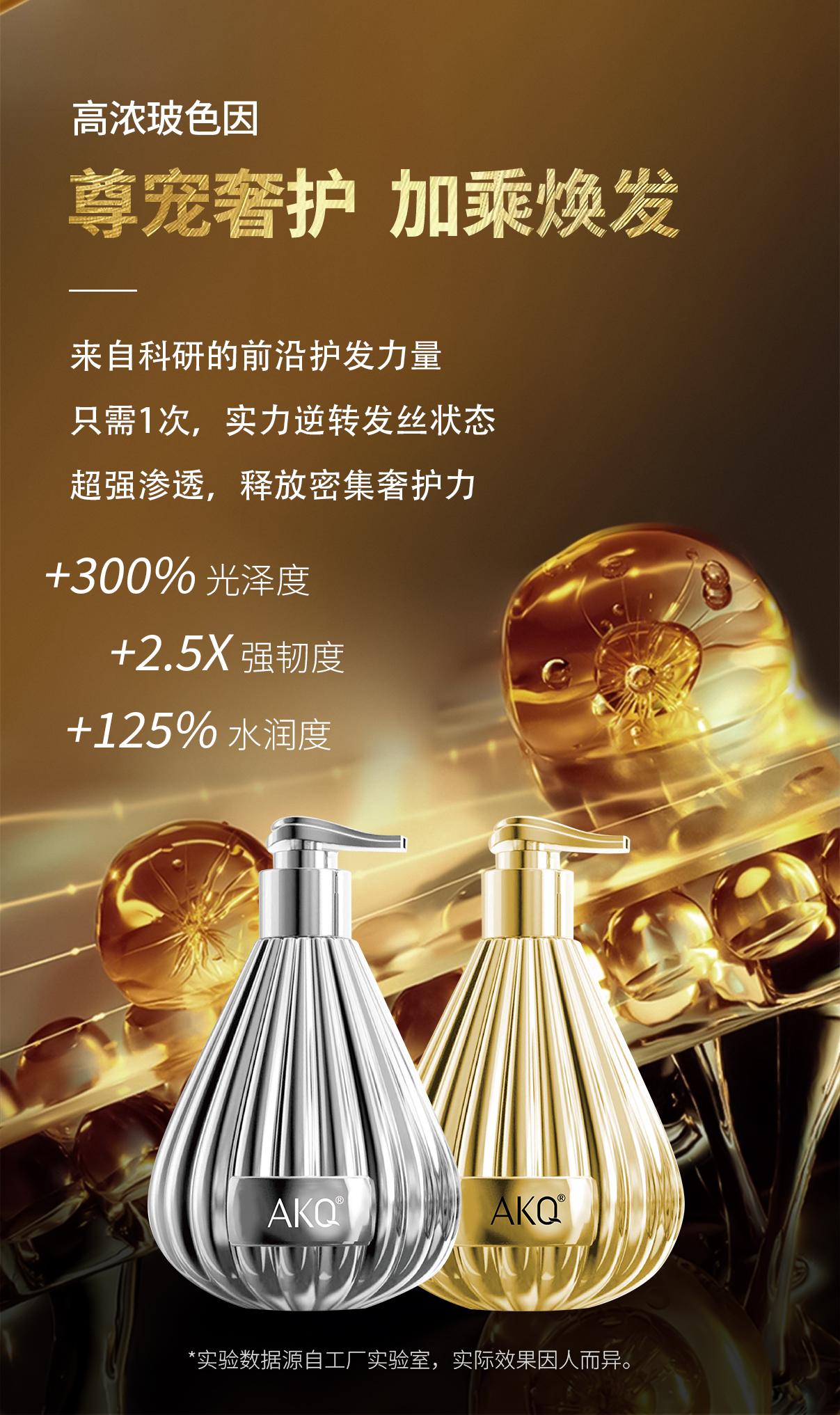 【兰蔻AKQ】葡萄糖多维赋活头皮洗发水500ml+莫奈花园香水沐浴露500ml（组合装）