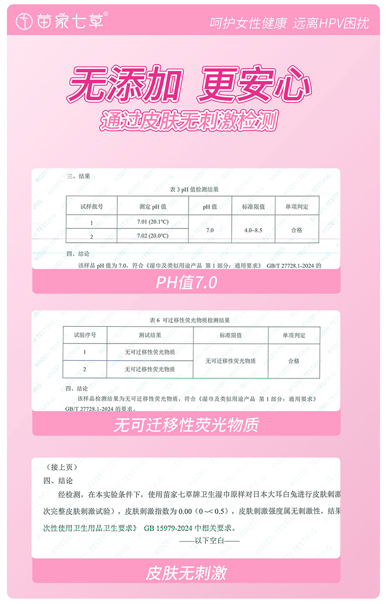 【苗家七草】草本私护卫生湿巾60片/包 2包起发 居家装(消字号)货号GM162