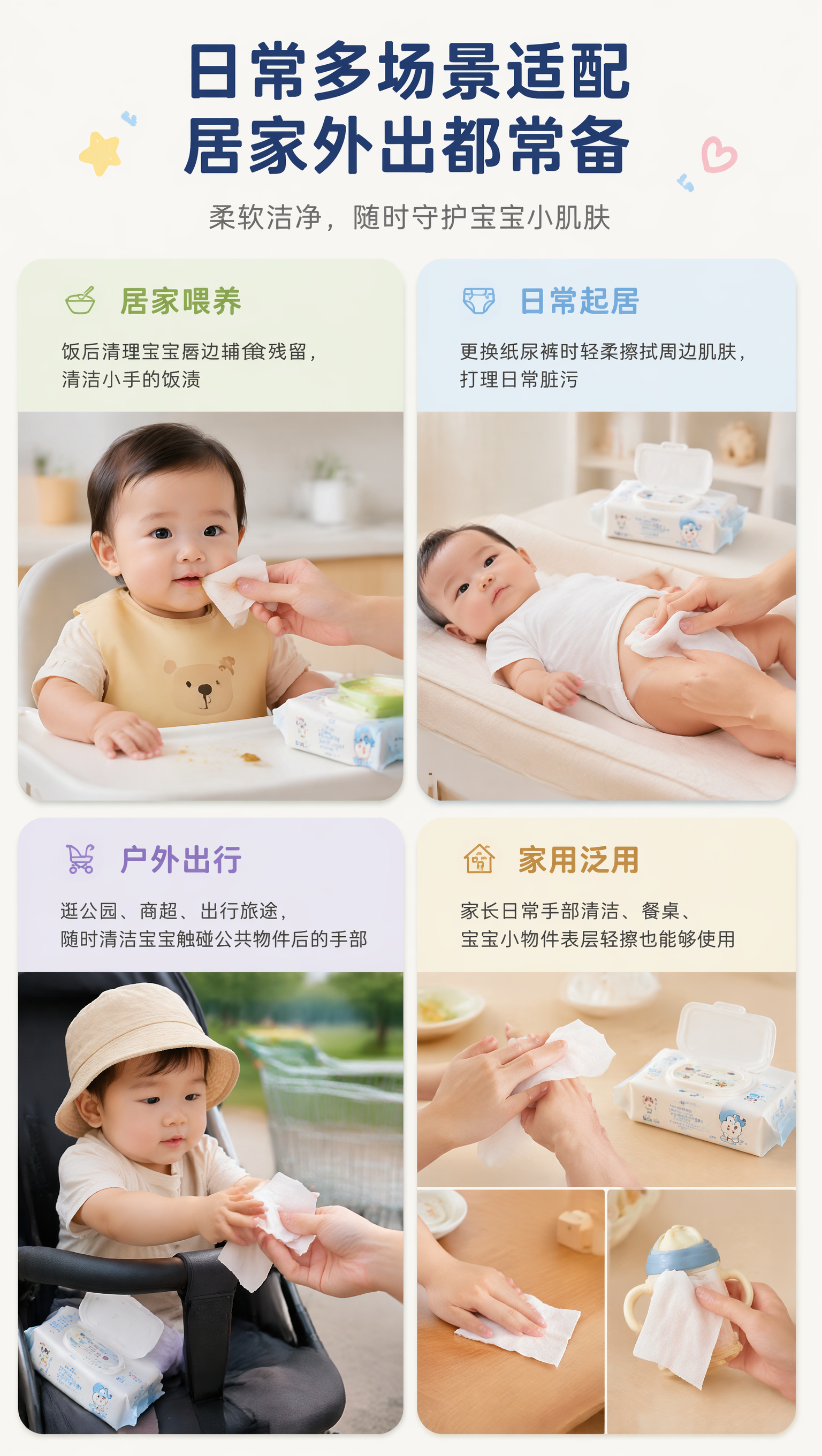 【苗家七草】婴幼儿手口湿巾80片/包 30包/箱 (消字号)货号GM158