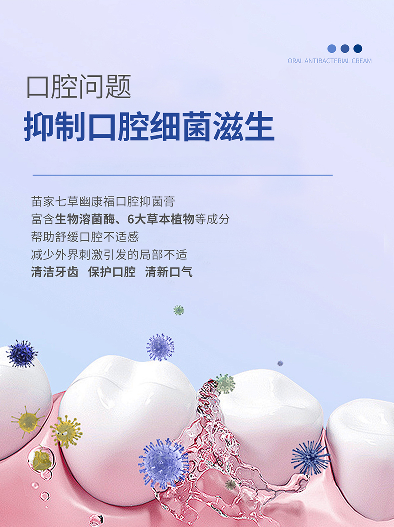 【苗家七草】幽康福口腔抑菌膏 120g/支 120支/件 货号H042