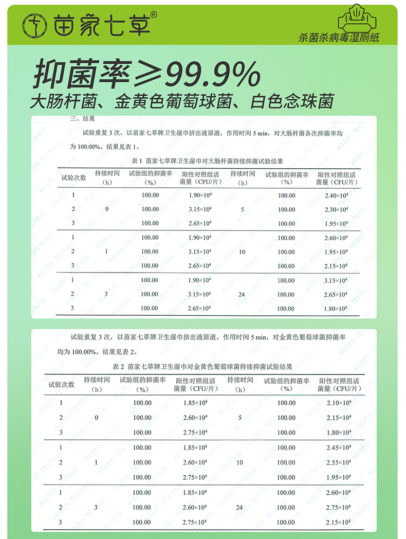 【苗家七草】消字号卫生湿巾(挂壁式湿厕纸)80片/包 30包/箱 货号GM151